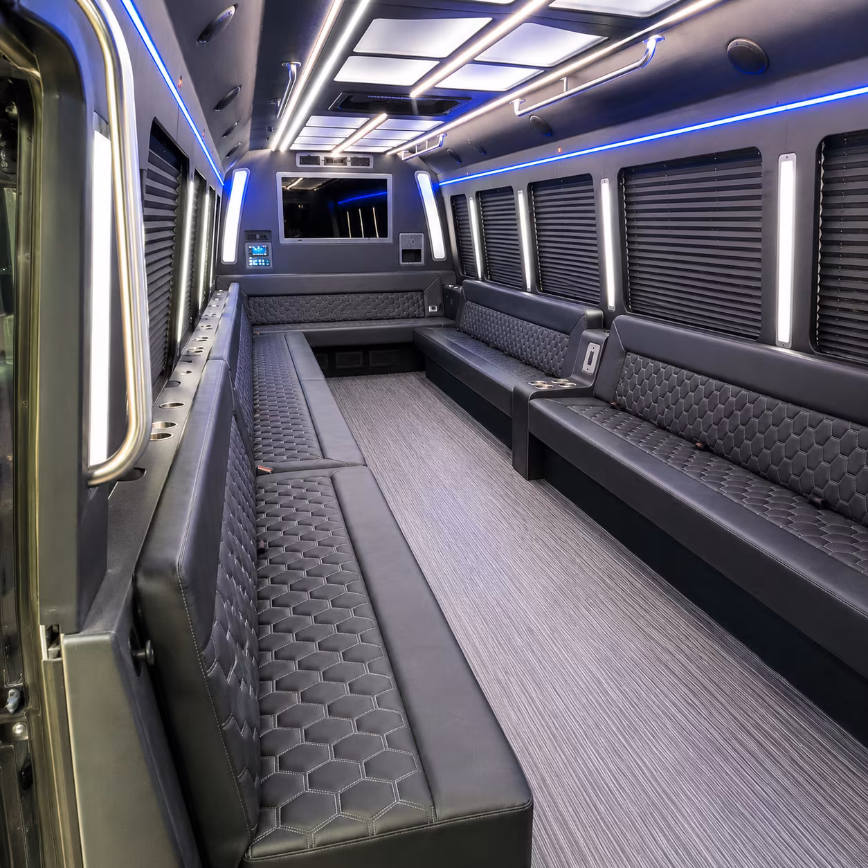 syracuse 40 passenger party bus interior